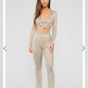 Fashion nova metallic pants that
